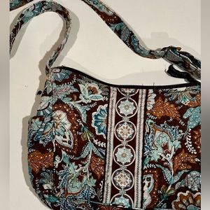 Vera Bradley purse and matching wallet in blue and brown